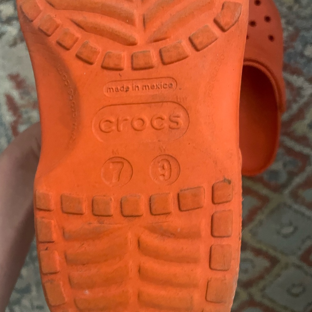 CROCS Bright Orange Slip-On Sandals - Picture 3 of 3
